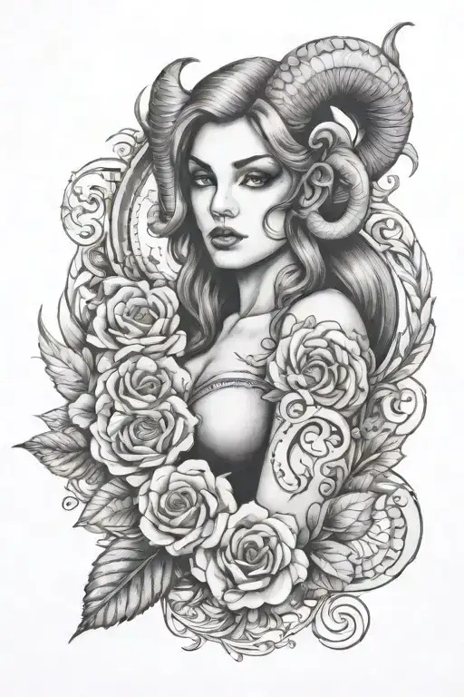 aries tattoo design idea