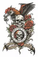 rest in peace with the date tattoo design idea
