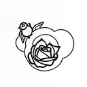 turtle with a rose in its mouth and halo and angel wings laying in the clouds tattoo design idea