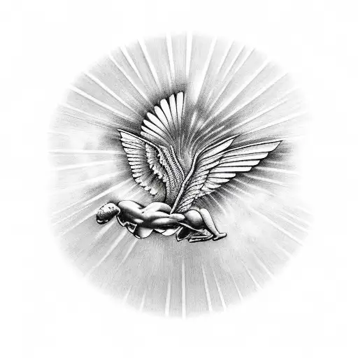 icarus reaching for the sun tattoo design idea