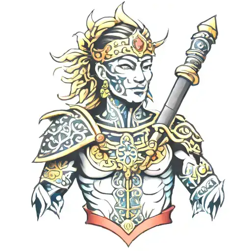 virgin shaka armor tattoo design idea