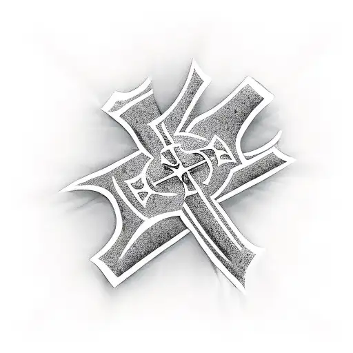 Christian Cross with American Flag tattoo design idea