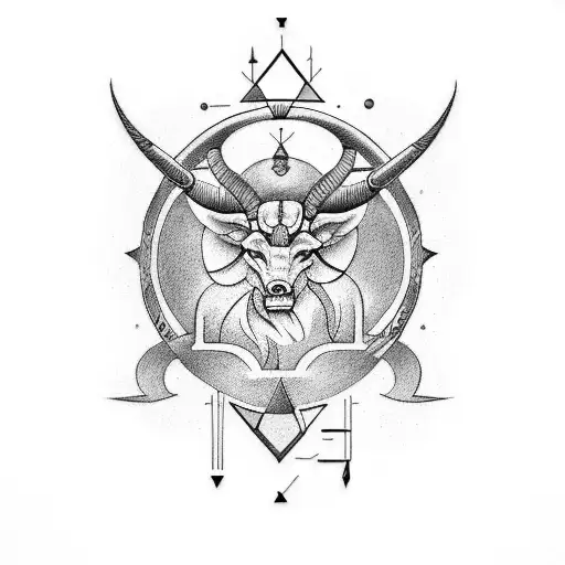 A tattoo that combines Aries, Taurus and Sagittarius tattoo design idea