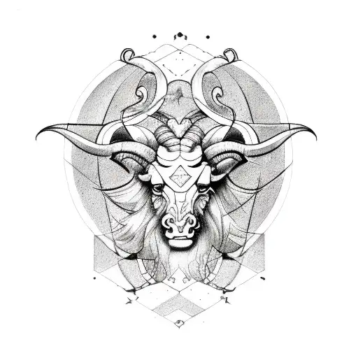 A tattoo that combines Aries, Taurus and Sagittarius tattoo design idea