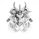 A tattoo that combines Aries, Taurus and Sagittarius tattoo design idea