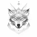Segma wolf compass map tattoo design idea