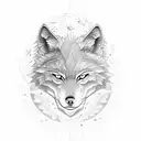 Segma wolf compass map tattoo design idea