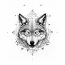 Segma wolf compass map tattoo design idea
