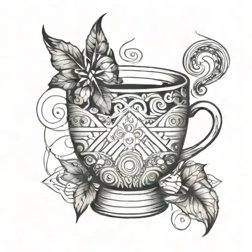 make a simple tattoo by joining part of a coffee cup for a morning time, part of a beer glass for tattoo design idea