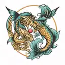 gemini and pisces zodiac sign tattoo design idea