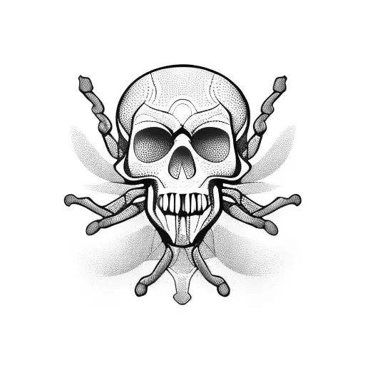 Spider, skull, the death tattoo design idea