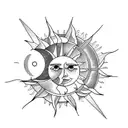 Sun and Moon tattoo design idea