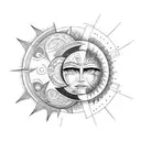 Sun and Moon tattoo design idea