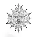 Sun and Moon tattoo design idea
