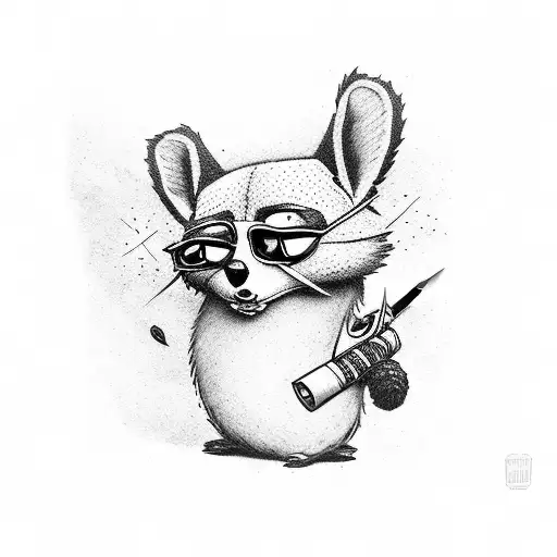 Rigby smoking a blunt tattoo design idea