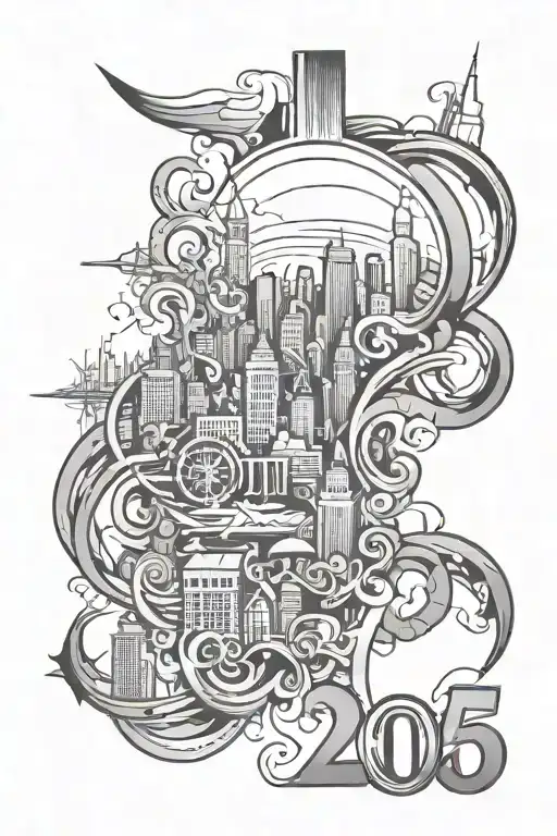 area code and city tattoo design idea