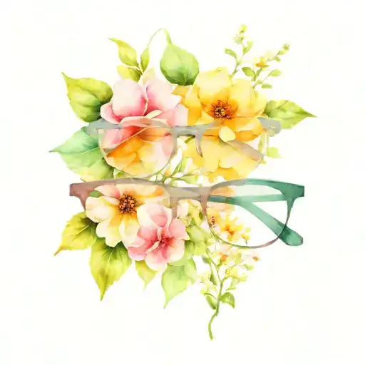 eyeglasses with flower tattoo tattoo design idea
