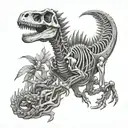 Dinosaur skeleton tattoo design idea