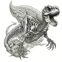 Dinosaur skeleton tattoo design idea