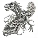 Dinosaur skeleton tattoo design idea