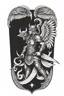 viking valkyrie wings tattoo design idea