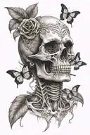 female skull tattoo design idea