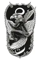 viking valkyrie wings tattoo design idea