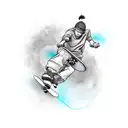 Skateboarding tricks tattoo design idea