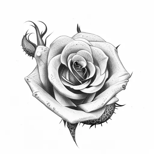 Rose with snake tattoo design idea