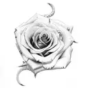 Rose with snake tattoo design idea