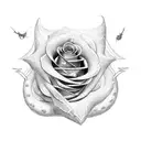 Rose with snake tattoo design idea