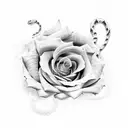 Rose with snake tattoo design idea