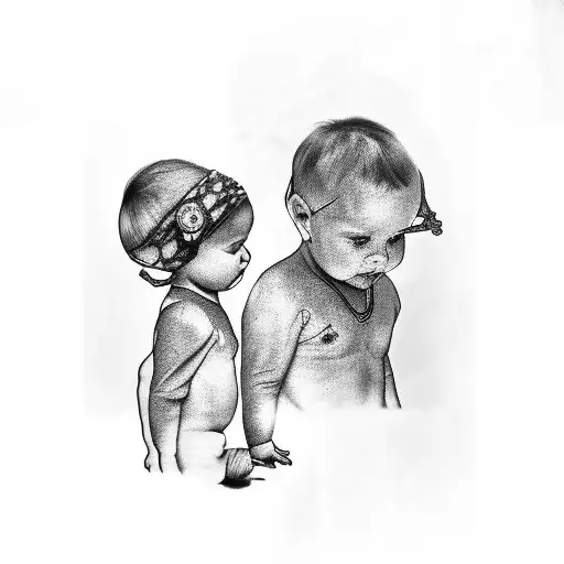 man sleeve honoring baby daughter tattoo design idea