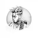 juice wlrd and xxxtentacion sitting down overlooking city tattoo design idea