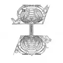 a worm hole, manuscrriptology style tattoo design idea