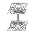 a worm hole, manuscrriptology style tattoo design idea