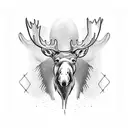 moose head  tattoo design idea