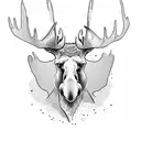 moose head  tattoo design idea