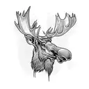 moose head  tattoo design idea