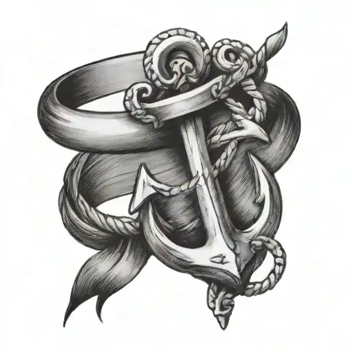 anchor ring finger tattoo design idea