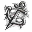 anchor ring finger tattoo design idea