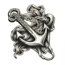 anchor ring finger tattoo design idea