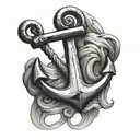 anchor ring finger tattoo design idea