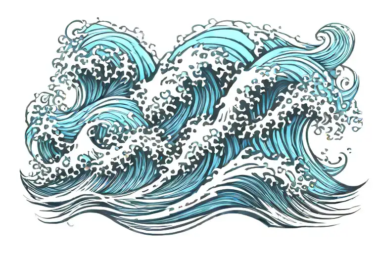 Ocean Wave raging tattoo design idea