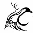 black swan tattoo design idea