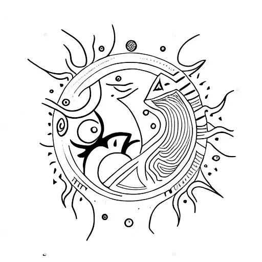 Sun and Moon tattoo design idea