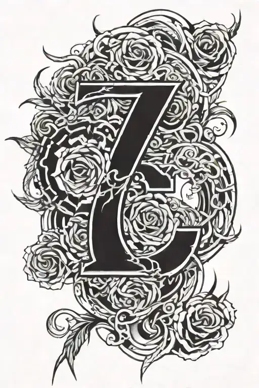 the number 15 ripping out of skin tattoo design idea