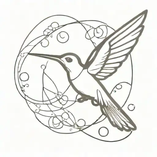 hummingbird with infinite symbol made tattoo design idea