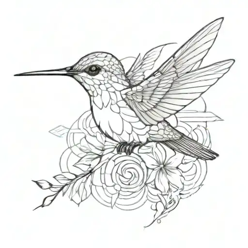 hummingbird with infinite sign tattoo design idea