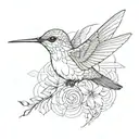 hummingbird with infinite sign tattoo design idea